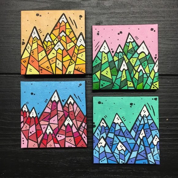 3 mini canvas paintings for beginners series 